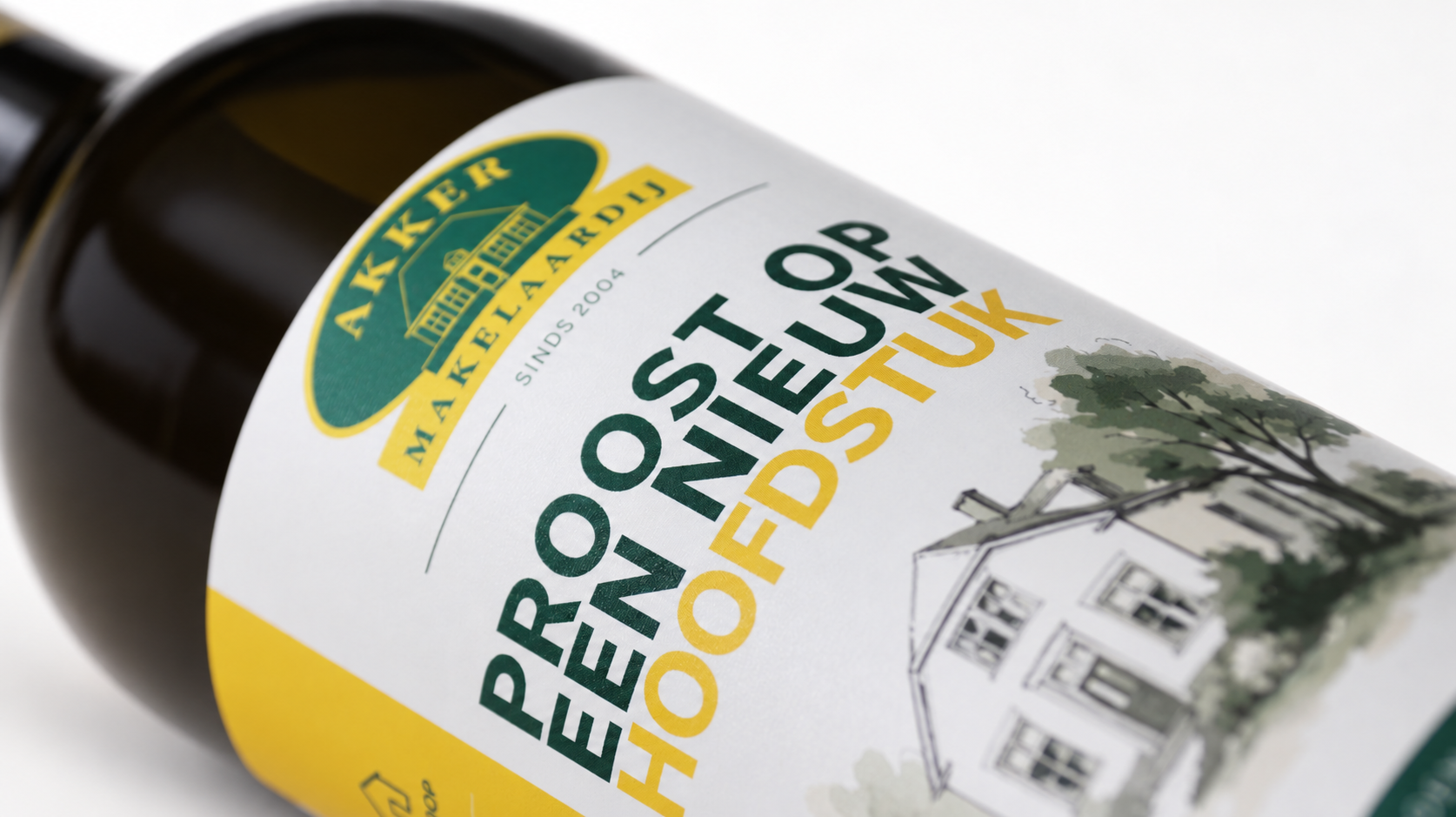 Completed project: wine bottle with a custom label for an estate agent